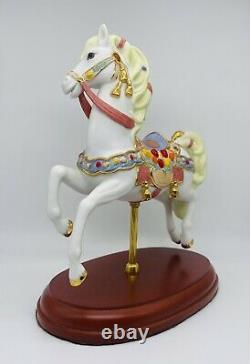 Lenox Topaz and Tulips Carousel Horse