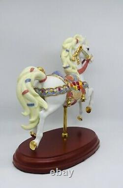 Lenox Topaz and Tulips Carousel Horse