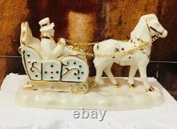 Lenox Village Treasures Mistletoe Park Series Horse & Sleigh Porcelain Figurine
