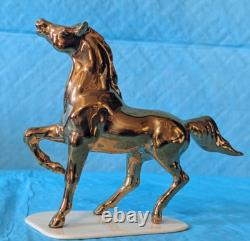 Limited Edition Hagen Renaker Feng Shui Golden Head Up Arabian Horse