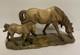 Limited Edition Porcelain Carved Horse And Pony. Numbered 894. Made In Italy
