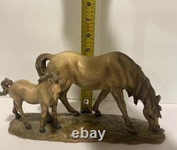 Limited Edition Porcelain Carved Horse And Pony. Numbered 894. Made In Italy