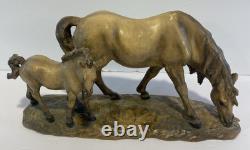 Limited Edition Porcelain Carved Horse And Pony. Numbered 894. Made In Italy