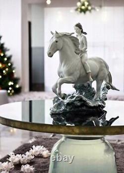 Lladro 01009371 Riding Her Horse On The Seashore Figurine #9371