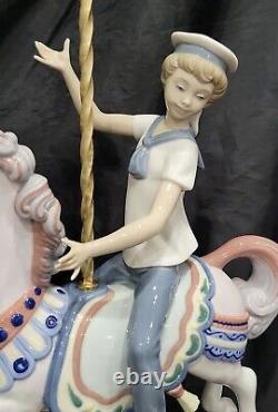 Lladro 1470 Boy On Carousel Horse XL Sculpture 15,5 Retired Stunning