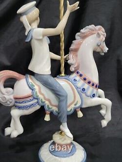 Lladro 1470 Boy On Carousel Horse XL Sculpture 15,5 Retired Stunning