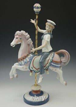 Lladro 1470 Boy On Carousel Horse XL Sculpture 15 Mib Retired