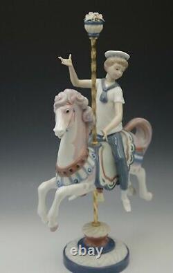 Lladro 1470 Boy On Carousel Horse XL Sculpture 15 Mib Retired