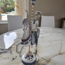 Lladro 1470 Boy On Carousel Horse XL Sculpture 15 Mib Retired / Free Girl