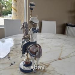 Lladro 1470 Boy On Carousel Horse XL Sculpture 15 Mib Retired / Free Girl