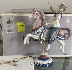 Lladro 1470 Boy on Carousel Horse MINT BOXED Canopy & Pole Retired Rare Spain