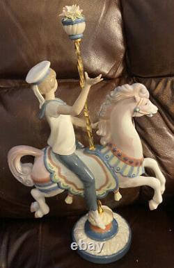 Lladro 1470 Boy on Carousel Retired! Mint Condition! Original Grey Box! L@@K