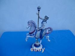 Lladro # 1470 Porcelain Boy On Carousel Horse Figurine