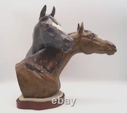 Lladro 3511 Horse Heads GRES Hard to Find EUC No Box