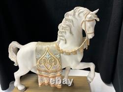 Lladro A Regal Steed Horse 16 Matte With Enamel Blanket In Original Box