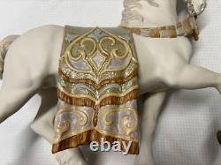 Lladro A Regal Steed Horse 16 Matte With Enamel Blanket In Original Box