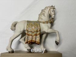 Lladro A Regal Steed Horse 16 Matte With Enamel Blanket In Original Box