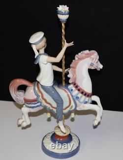 Lladro Boy on Carousel Horse 15.5 Gloss Figurine #1470 by Jose Puche