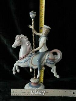 Lladro Boy on Carousel Horse Item #1470 RETIRED Mint cond with box