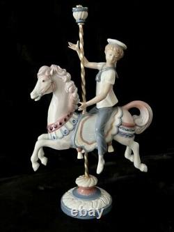 Lladro Boy on Carousel Horse Item #1470 RETIRED Mint cond with box