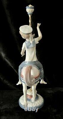Lladro Boy on Carousel Horse Item #1470 RETIRED Mint cond with box