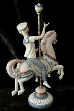 Lladro Boy on Carousel Horse Item #1470 RETIRED Mint cond with box