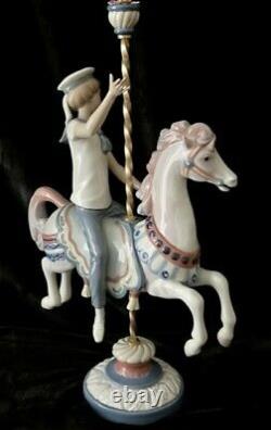 Lladro Boy on Carousel Horse Item #1470 RETIRED Mint cond with box