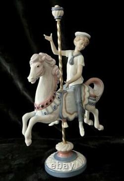 Lladro Boy on Carousel Horse Item #1470 RETIRED Mint cond with box