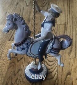 Lladro Boy on Carousel Horse Porcelain Figurine 1470 Jose Puche Damaged