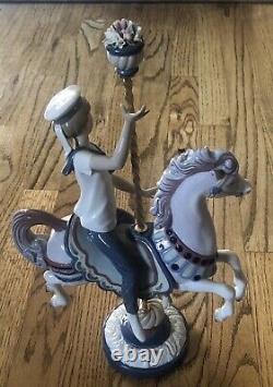 Lladro Boy on Carousel Horse Porcelain Figurine 1470 Jose Puche Damaged