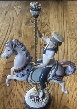 Lladro Boy on Carousel Horse Porcelain Figurine 1470 Jose Puche Damaged