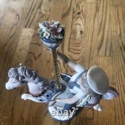 Lladro Boy on Carousel Horse Porcelain Figurine 1470 Jose Puche Damaged