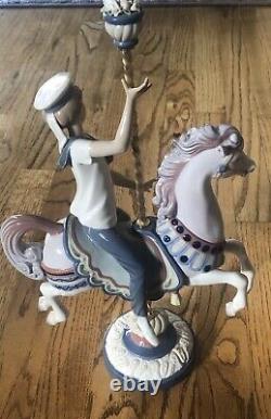 Lladro Boy on Carousel Horse Porcelain Figurine 1470 Jose Puche Damaged