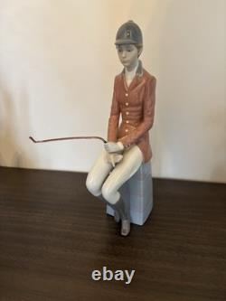 Lladro Female Equestrian Figurine Horse Derby Riding Porcelain Retired Mint
