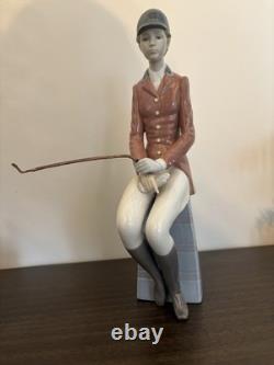 Lladro Female Equestrian Figurine Horse Derby Riding Porcelain Retired Mint