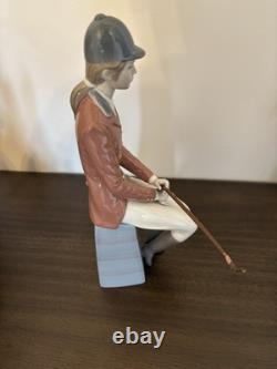 Lladro Female Equestrian Figurine Horse Derby Riding Porcelain Retired Mint