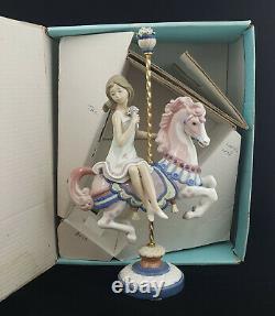 Lladro Figurine Girl On Carousel Horse Model 1469 Boxed Restored