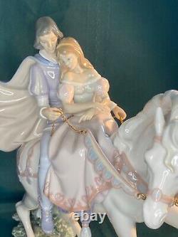 Lladro Figurine Love Story #5991 Prince, Princess, White Horse Retired MINT RARE