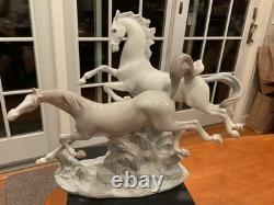 Lladro Galloping Horses Figurine Porcelain Vtg. Art Sculpture 4655 Excel Cond