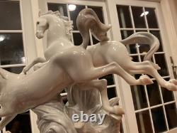 Lladro Galloping Horses Figurine Porcelain Vtg. Art Sculpture 4655 Excel Cond