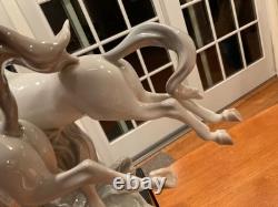 Lladro Galloping Horses Figurine Porcelain Vtg. Art Sculpture 4655 Excel Cond