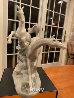 Lladro Galloping Horses Figurine Porcelain Vtg. Art Sculpture 4655 Excel Cond
