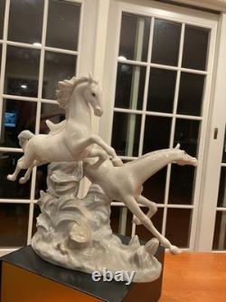 Lladro Galloping Horses Figurine Porcelain Vtg. Art Sculpture 4655 Excel Cond