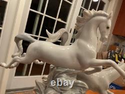 Lladro Galloping Horses Figurine Porcelain Vtg. Art Sculpture 4655 Excel Cond