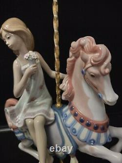 Lladro Girl 1469 & Boy 1470 Riding Carousel Horse