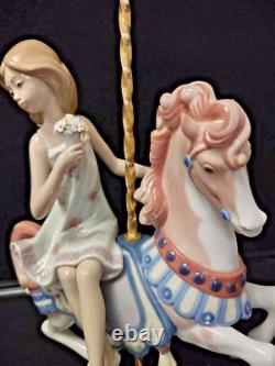 Lladro Girl 1469 & Boy 1470 Riding Carousel Horse