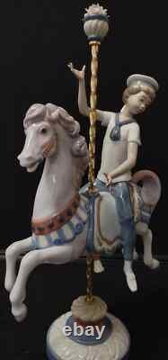 Lladro Girl 1469 & Boy 1470 Riding Carousel Horse