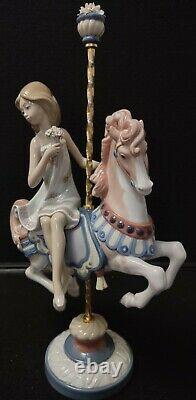 Lladro Girl 1469 & Boy 1470 Riding Carousel Horse