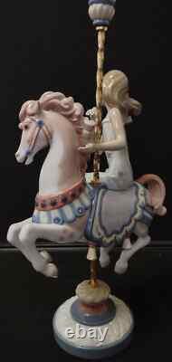 Lladro Girl 1469 & Boy 1470 Riding Carousel Horse
