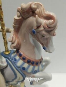 Lladro Girl Carousel Horse Porcelain #1469 Tall Beautiful Collectible Figurine